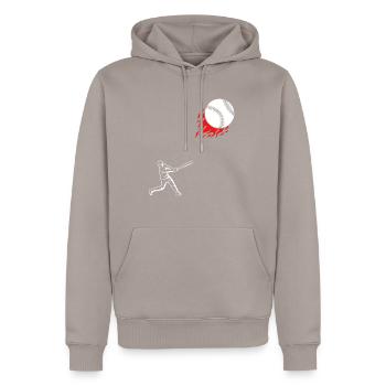Baseballmannschaft Baseball - Männer Premium Bio Hoodie - Taupe - Vorne - Nico (187cm)
