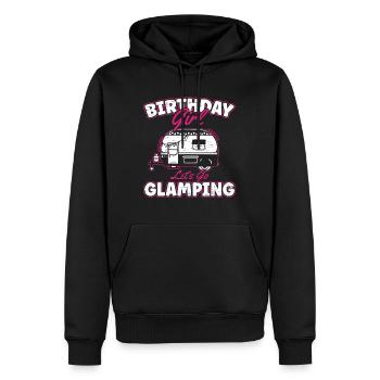 Glamping Geburtstagskind Let's Go Glamping - Männer Premium Bio Hoodie - Schwarz - Vorne - Nico (187cm)