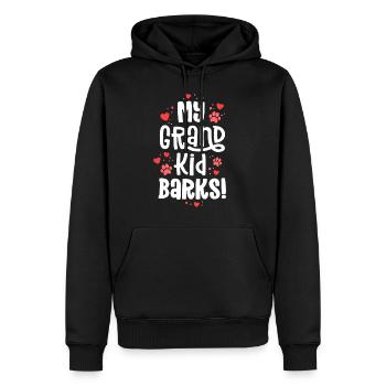Mein Enkel bellt lustig Hund Oma Hemd Pawma - Männer Premium Bio Hoodie - Schwarz - Vorne - Nico (187cm)