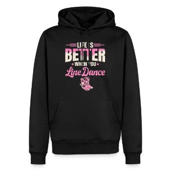 Danse en ligne Line Dance Line Dance - Sweat à capuche Premium bio Homme - noir - Devant - Nico (187cm)