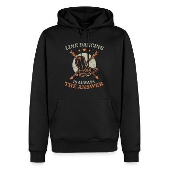 Danse en ligne Line Dance Line Dance - Sweat à capuche Premium bio Homme - noir - Devant - Nico (187cm)