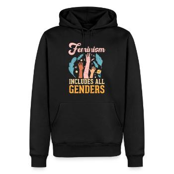 Feminism Feminism Includes All Genders - Men’s Premium Organic Hoodie - black - Front - Nico (187cm)