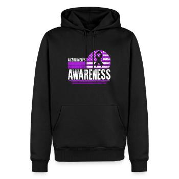 Chemise de sensibilisation à la maladie d’Alzheimer, démence Alzheimer - Sweat à capuche Premium bio Homme - noir - Devant - Nico (187cm)