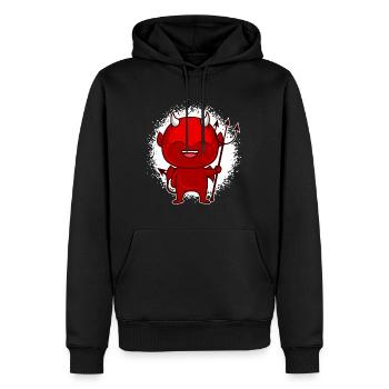 Kleiner Teufel Satan Antichrist - Männer Premium Bio Hoodie - Schwarz - Vorne - Nico (187cm)