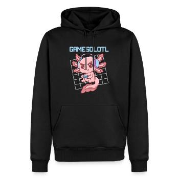 Kawaii Manga Axolotl Gaming Axolotl Gamer - Männer Premium Bio Hoodie - Schwarz - Vorne - Nico (187cm)