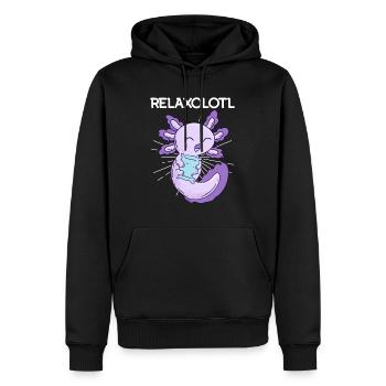 Relax Chill Axolotl Relaxolotl Langschläfer - Männer Premium Bio Hoodie - Schwarz - Vorne - Nico (187cm)