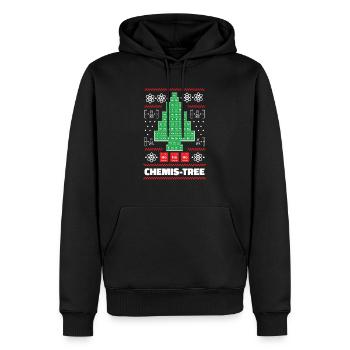 Funny Chemistry Christmas / Science Holiday - Men’s Premium Organic Hoodie - black - Front - Nico (187cm)