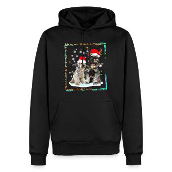 Chemise Joyeuses Fêtes, Tee de Noël Schnauzer, - Sweat à capuche Premium bio Homme - noir - Devant - Nico (187cm)