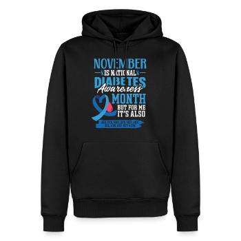 Novembre pour les diabétiques est le Mois de la sensibilisation au diabète - Sweat à capuche Premium bio Homme - noir - Devant - Nico (187cm)