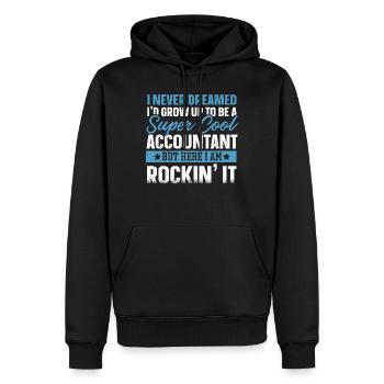 Comptabilité Drôle Diplôme de comptable - Sweat à capuche Premium bio Homme - noir - Devant - Nico (187cm)