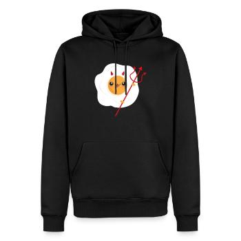 Devil Egg Fried Egg Satan Devil - Men’s Premium Organic Hoodie - black - Front - Nico (187cm)