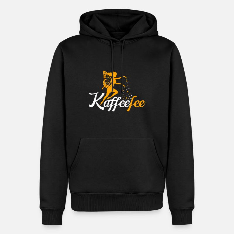 Kaffeefee Kaffee Fee Kaffee Trinker - Männer Premium Bio Hoodie - Schwarz