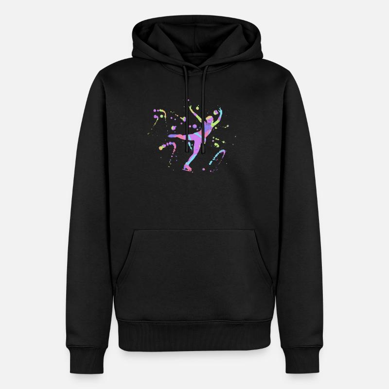 Eisläufer Eiskunstlauf Silhouette - Männer Premium Bio Hoodie - Schwarz