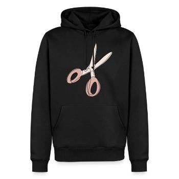 Scissors Cut Line - Men’s Premium Organic Hoodie - black - Front - Nico (187cm)