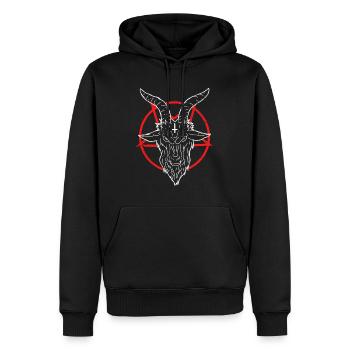 Satan Devil Pentagram Devil - Men’s Premium Organic Hoodie - black - Front - Nico (187cm)