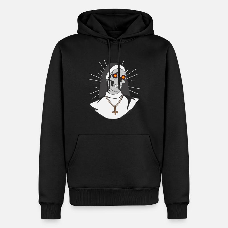 Satan Nun Antéchrist Crâne Satan - Sweat à capuche Premium bio Homme - noir