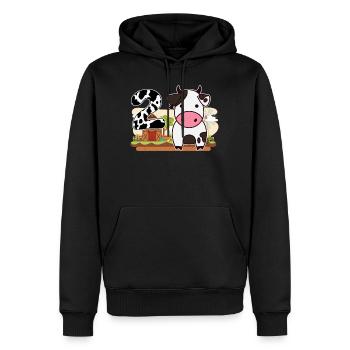 2nd Bday Cow 2nd birthday - Men’s Premium Organic Hoodie - black - Front - Nico (187cm)