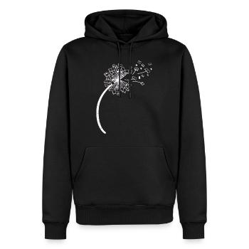 Livre Fleur de pissenlit Pissenlit Livres - Sweat à capuche Premium bio Homme - noir - Devant - Nico (187cm)
