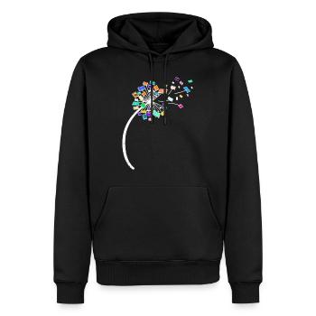 Dandelion Book Books Pusteblume - Men’s Premium Organic Hoodie - black - Front - Nico (187cm)