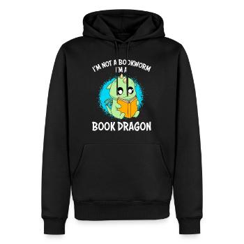 Pas de rat de bibliothèque Livre Dragon Dragon Enfants - Sweat à capuche Premium bio Homme - noir - Devant - Nico (187cm)