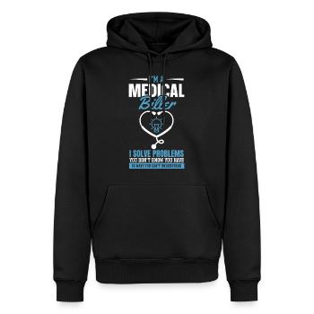 Codage médical ICD Je suis un facturier médical - Sweat à capuche Premium bio Homme - noir - Devant - Nico (187cm)