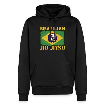 BJJ Jiu Jitsu Brésilien Jiu Jitsu Fighter - Sweat à capuche Premium bio Homme - noir - Devant - Nico (187cm)