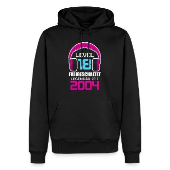 18. Geburtstag Mädchen Level 18 unlocked - Männer Premium Bio Hoodie - Schwarz - Vorne - Nico (187cm)
