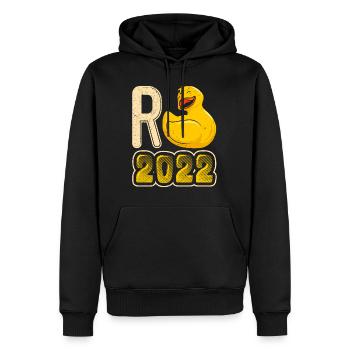 Pension 2022 Canard Pension de retraité - Sweat à capuche Premium bio Homme - noir - Devant - Nico (187cm)