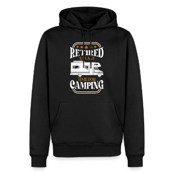 Enfin retraité du temps à la pension de camp 2022 - Sweat à capuche Premium bio Homme - noir - Devant - Nico (187cm)
