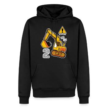 Achtung, ich bin 2, 2. Geburtstagsgeschenk, - Sweat à capuche Premium bio Homme - noir - Devant - Nico (187cm)