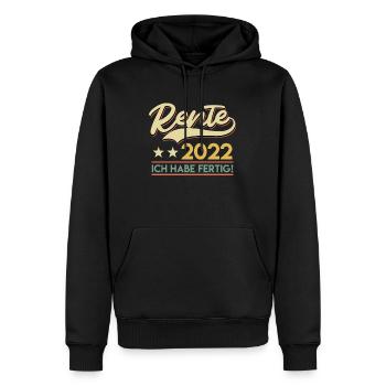 Rentner 2022 ich habe fertig Ruhestand Pension - Männer Premium Bio Hoodie - Schwarz - Vorne - Nico (187cm)