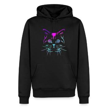 Chemise de chat, Cadeau d’amoureux de chat, Tee d’amoureux des animaux de compagnie, Maman de chat - Sweat à capuche Premium bio Homme - noir - Devant - Nico (187cm)