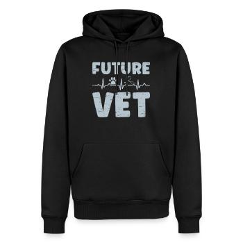 Futur vétérinaire pour un vétérinaire Vet Tech - Sweat à capuche Premium bio Homme - noir - Devant - Nico (187cm)