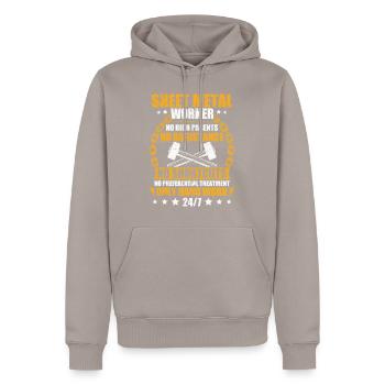 Sheet Metal Working For A Sheet Metal Worker - Men’s Premium Organic Hoodie - taupe - Front - Nico (187cm)