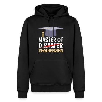 Master 2022 Master en ingénierie - Sweat à capuche Premium bio Homme - noir - Devant - Nico (187cm)