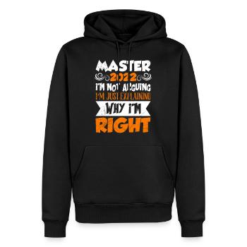 Master 2022 ich diskutiere nicht Master - Männer Premium Bio Hoodie - Schwarz - Vorne - Nico (187cm)
