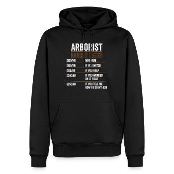 Baumpfleger Stundensätze für einen Baumpfleger - Männer Premium Bio Hoodie - Schwarz - Vorne - Nico (187cm)