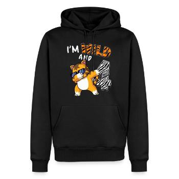 I’m Wild et 4 jungle animal toddler shirt - Sweat à capuche Premium bio Homme - noir - Devant - Nico (187cm)