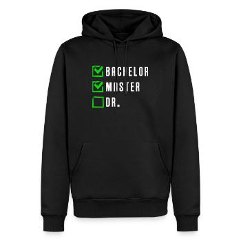 Master Master 2022 - Sweat à capuche Premium bio Homme - noir - Devant - Nico (187cm)