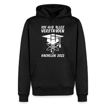 Bachelor 2022 alles verstanden Bachelorabschluss - Männer Premium Bio Hoodie - Schwarz - Vorne - Nico (187cm)