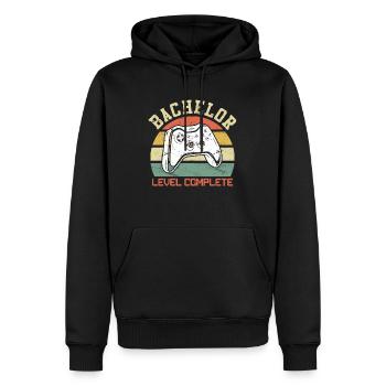 Niveau Bachelor Complet Bachelor - Sweat à capuche Premium bio Homme - noir - Devant - Nico (187cm)
