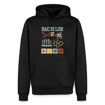 Baccalauréat en chimie Baccalauréat ès sciences - Sweat à capuche Premium bio Homme - noir - Devant - Nico (187cm)