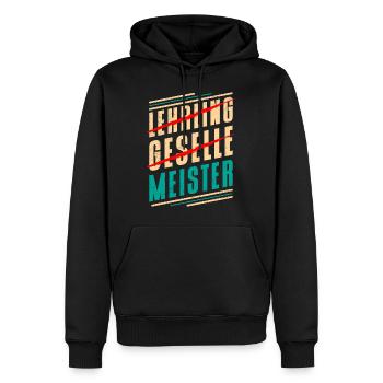 Nach Lehrling und Geselle Meister bestanden - Männer Premium Bio Hoodie - Schwarz - Vorne - Nico (187cm)