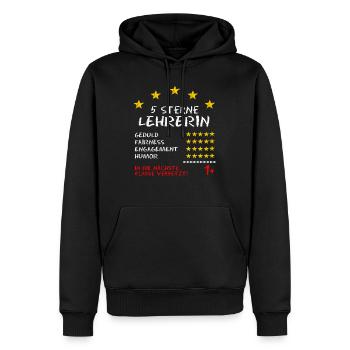 5 Sterne Lehrerin Zeugnis für die Beste Lehrerin - Männer Premium Bio Hoodie - Schwarz - Vorne - Nico (187cm)