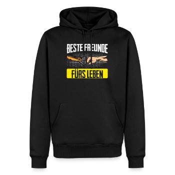 Beste Freunde Baggerfahrer Baggern Bagger Geschenk - Männer Premium Bio Hoodie - Schwarz - Vorne - Nico (187cm)