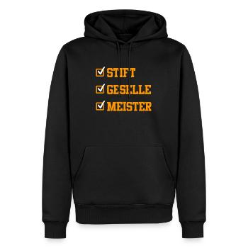 Meisterprüfung bestanden Meister - Männer Premium Bio Hoodie - Schwarz - Vorne - Nico (187cm)