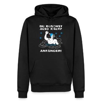 Eisbaden Spruch für Eisbader zum Winterbaden - Männer Premium Bio Hoodie - Schwarz - Vorne - Nico (187cm)