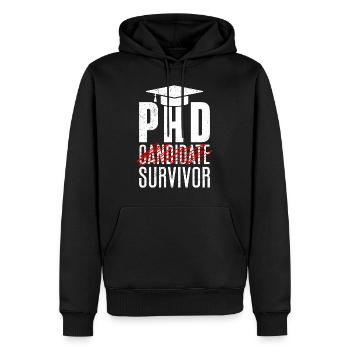 Thèse de doctorat survivant réussi - Sweat à capuche Premium bio Homme - noir - Devant - Nico (187cm)