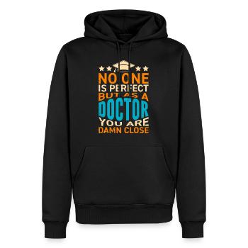 Docteur 2022 thèse de doctorat presque parfaite - Sweat à capuche Premium bio Homme - noir - Devant - Nico (187cm)