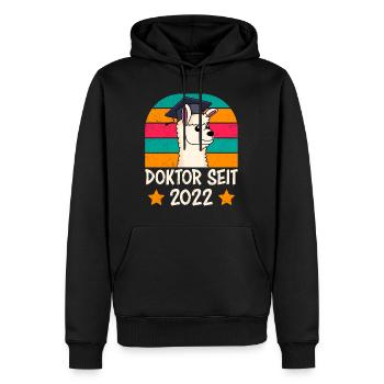 Docteur depuis 2022 Thèse de thèse de doctorat - Sweat à capuche Premium bio Homme - noir - Devant - Nico (187cm)